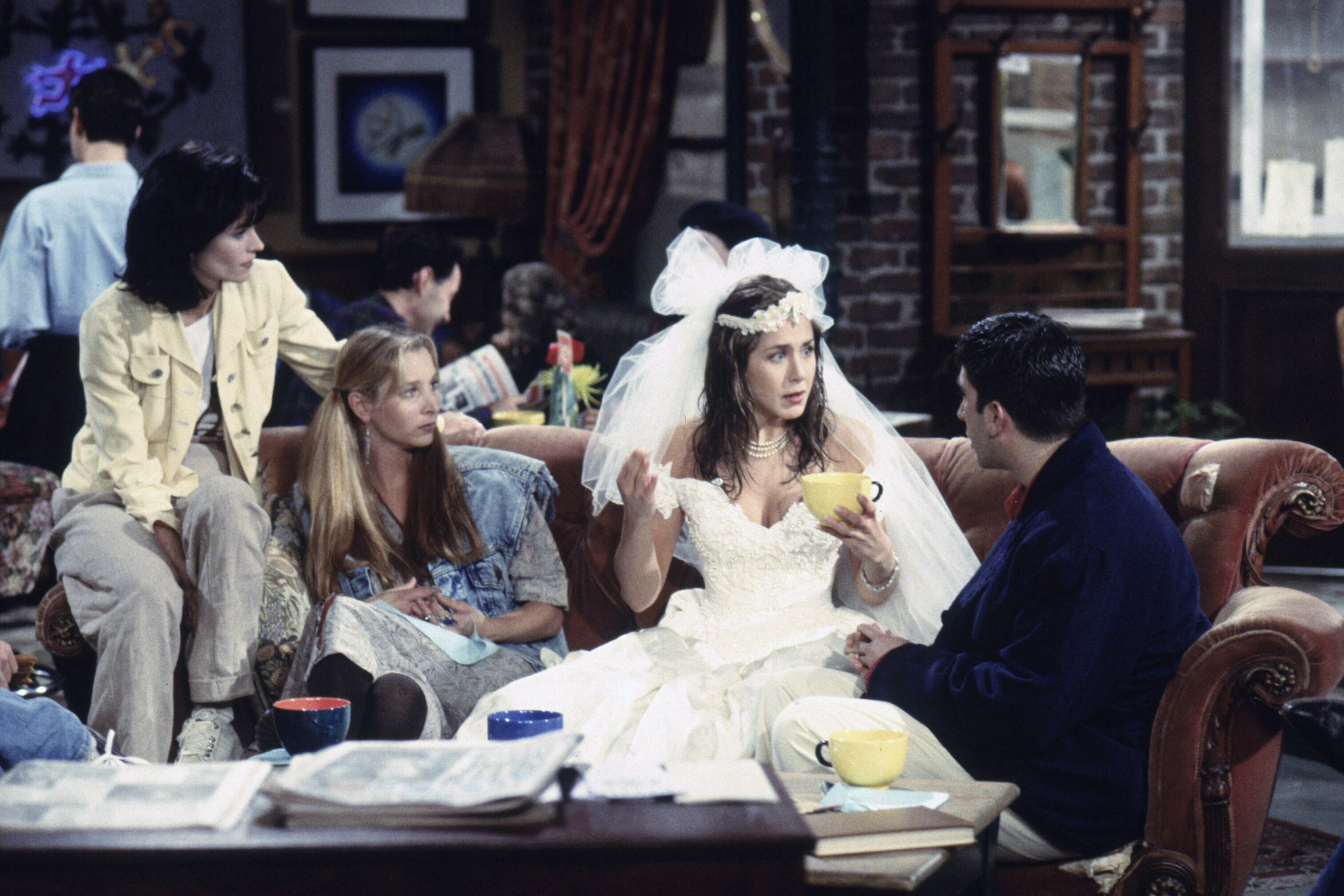 Still of Jennifer Aniston, Courteney Cox, Lisa Kudrow and David Schwimmer in Draugai (1994)