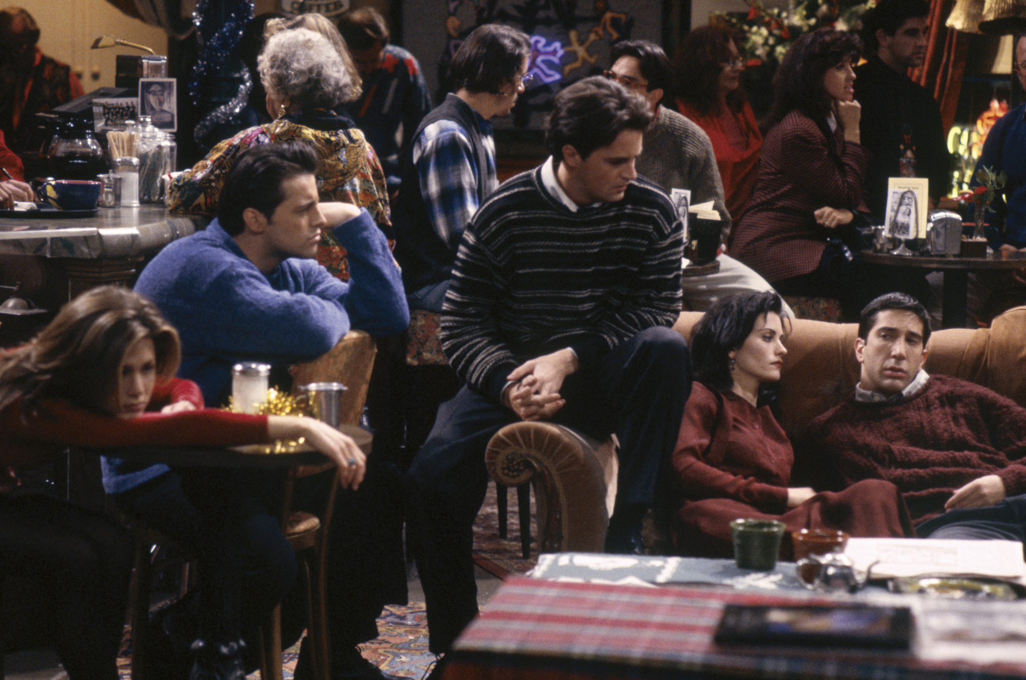 Still of Jennifer Aniston, Courteney Cox, Matt LeBlanc, Matthew Perry and David Schwimmer in Draugai (1994)