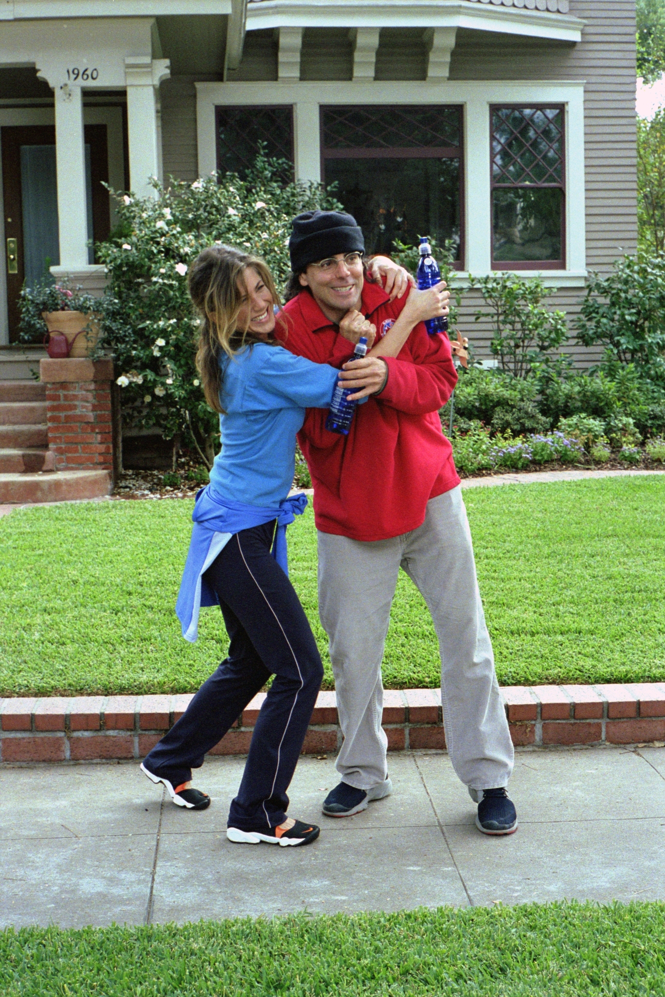 Still of Jennifer Aniston and Tom Shadyac in Bruce Almighty (2003)