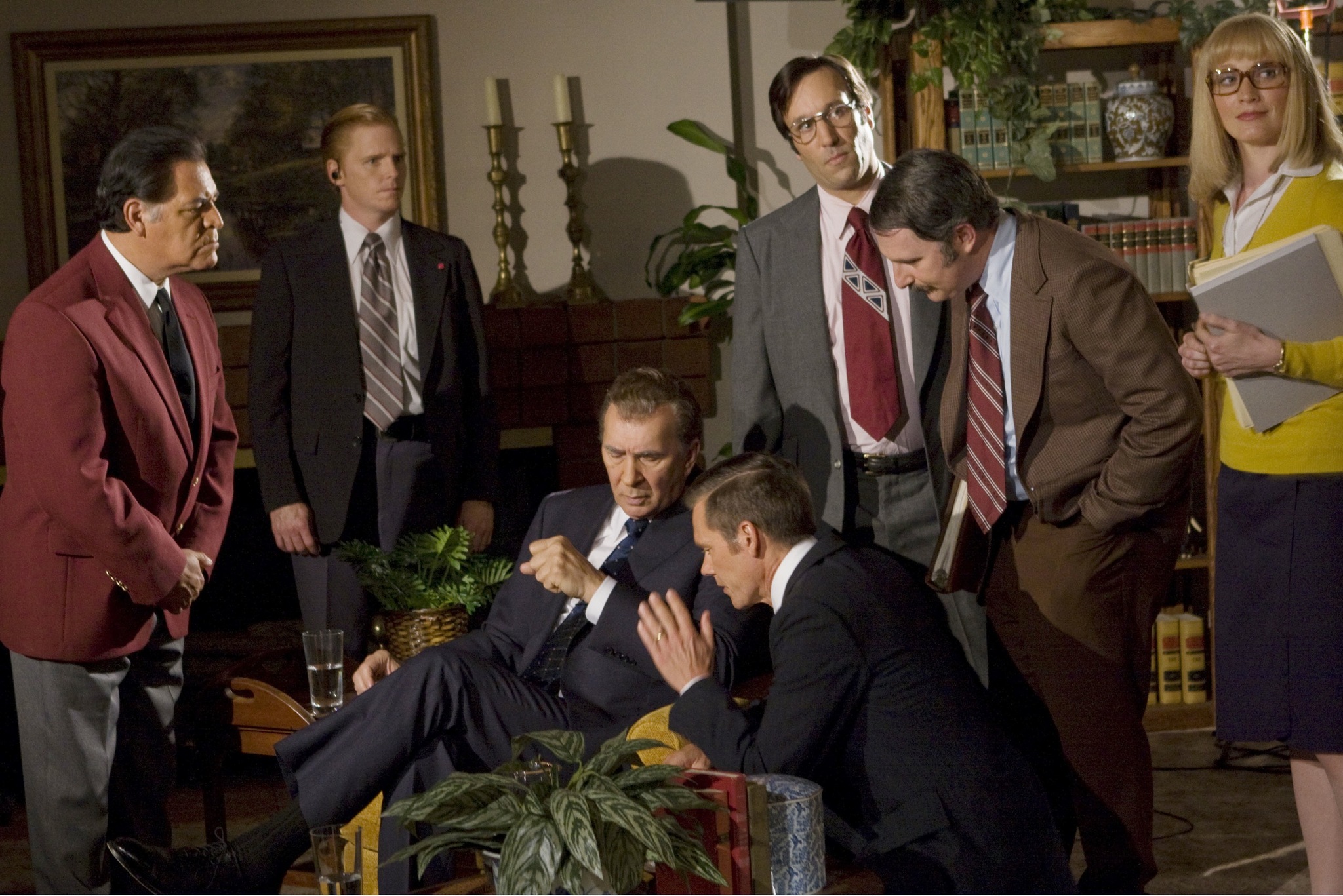 Still of Kevin Bacon, Frank Langella, Kate Jennings Grant and Andy Milder in Frost/Nixon (2008)