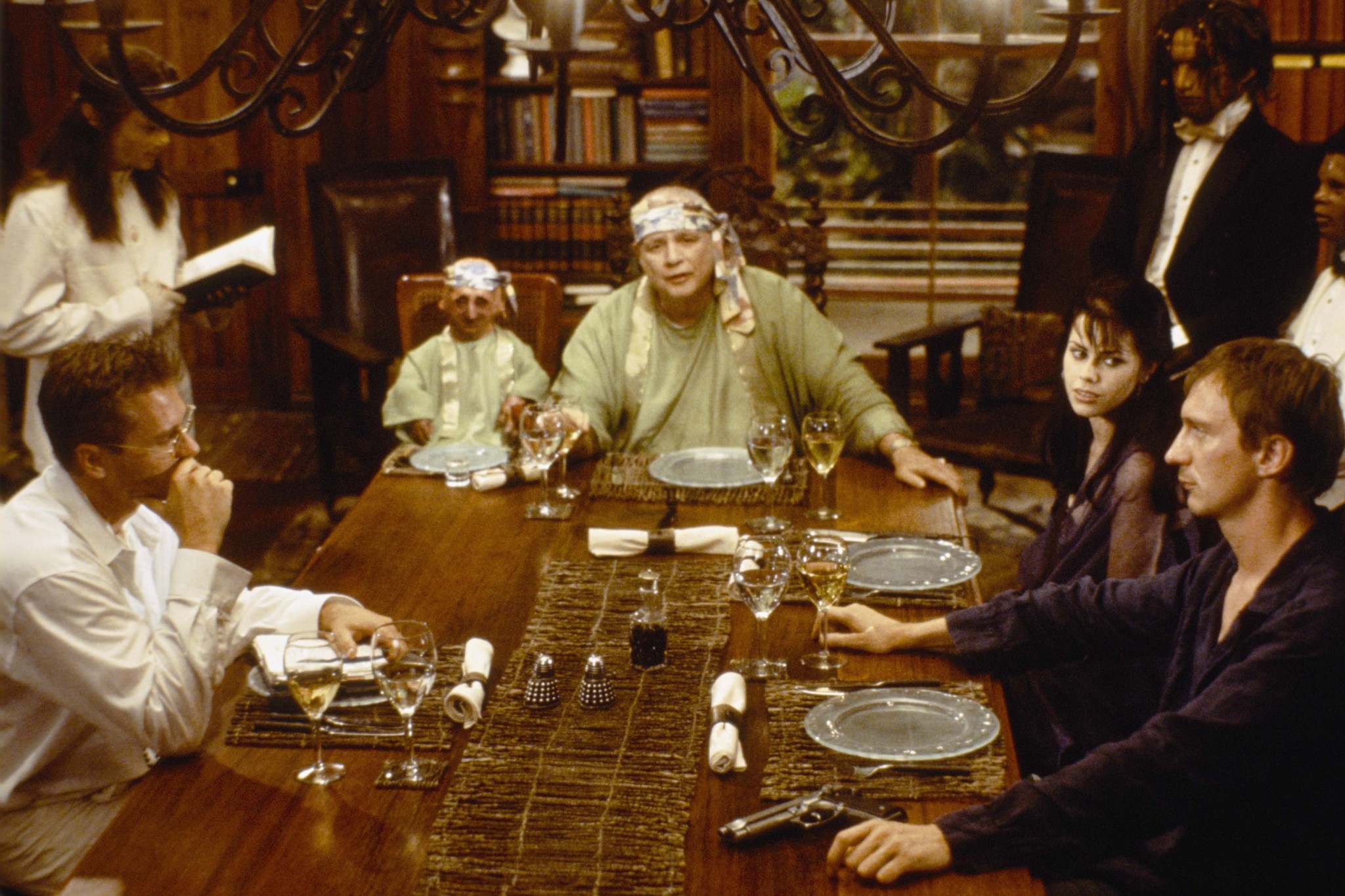 Still of Marlon Brando, Fairuza Balk, Val Kilmer and David Thewlis in The Island of Dr. Moreau (1996)