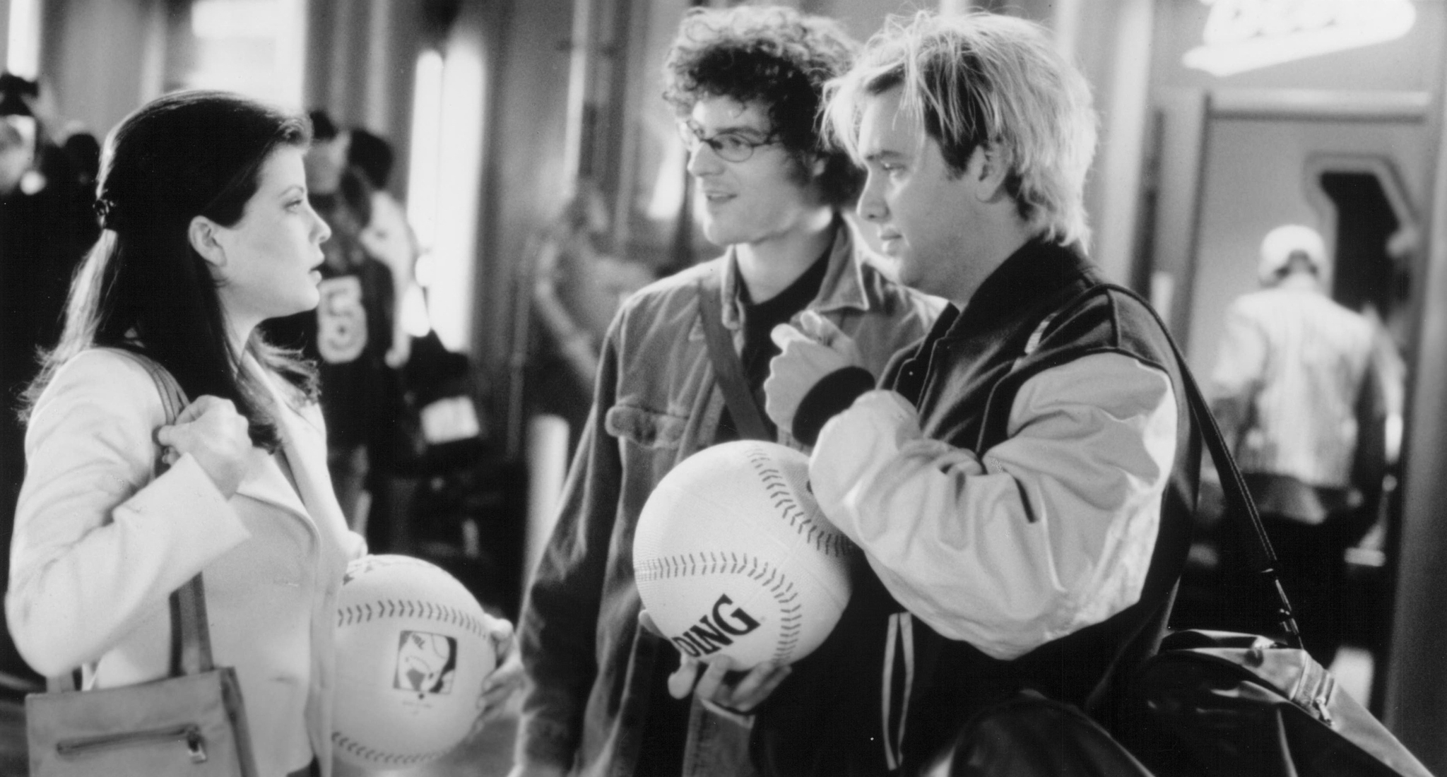 Still of Yasmine Bleeth, Matt Stone and Trey Parker in BASEketball (1998)
