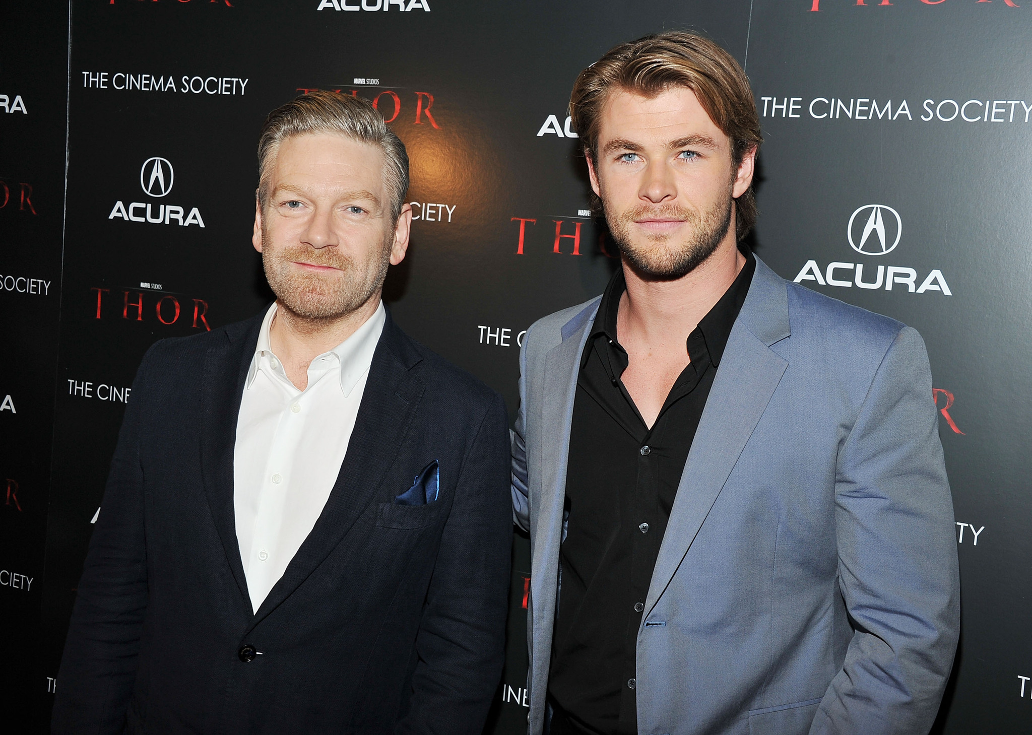 Kenneth Branagh and Chris Hemsworth at event of Toras (2011)