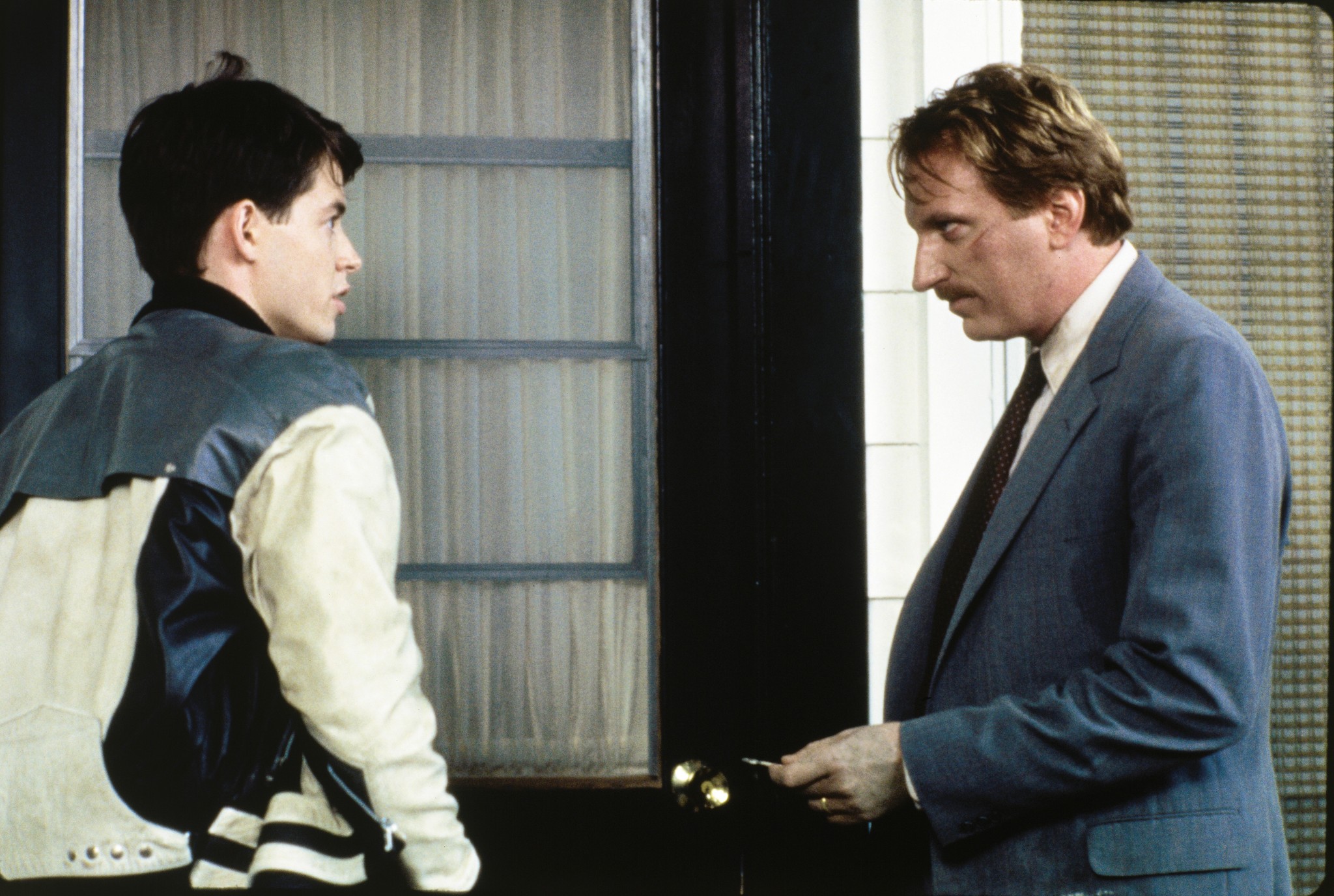 Still of Matthew Broderick and Jeffrey Jones in Ferris Bueller's Day Off (1986)