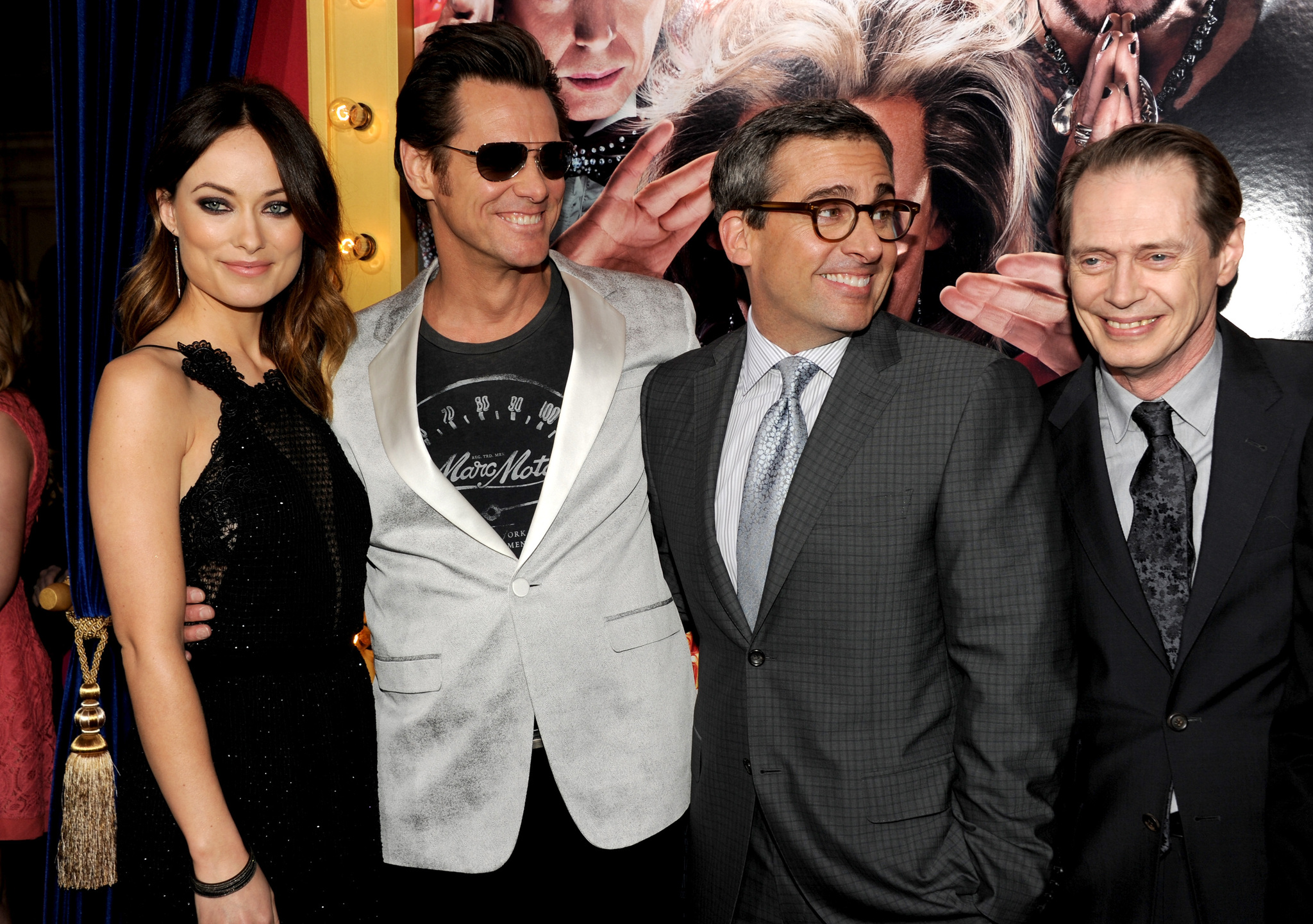 Steve Buscemi, Jim Carrey, Steve Carell and Olivia Wilde at event of The Incredible Burt Wonderstone (2013)