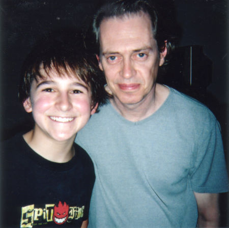 Mitchel Musso and Steve Buscemi on the set of 