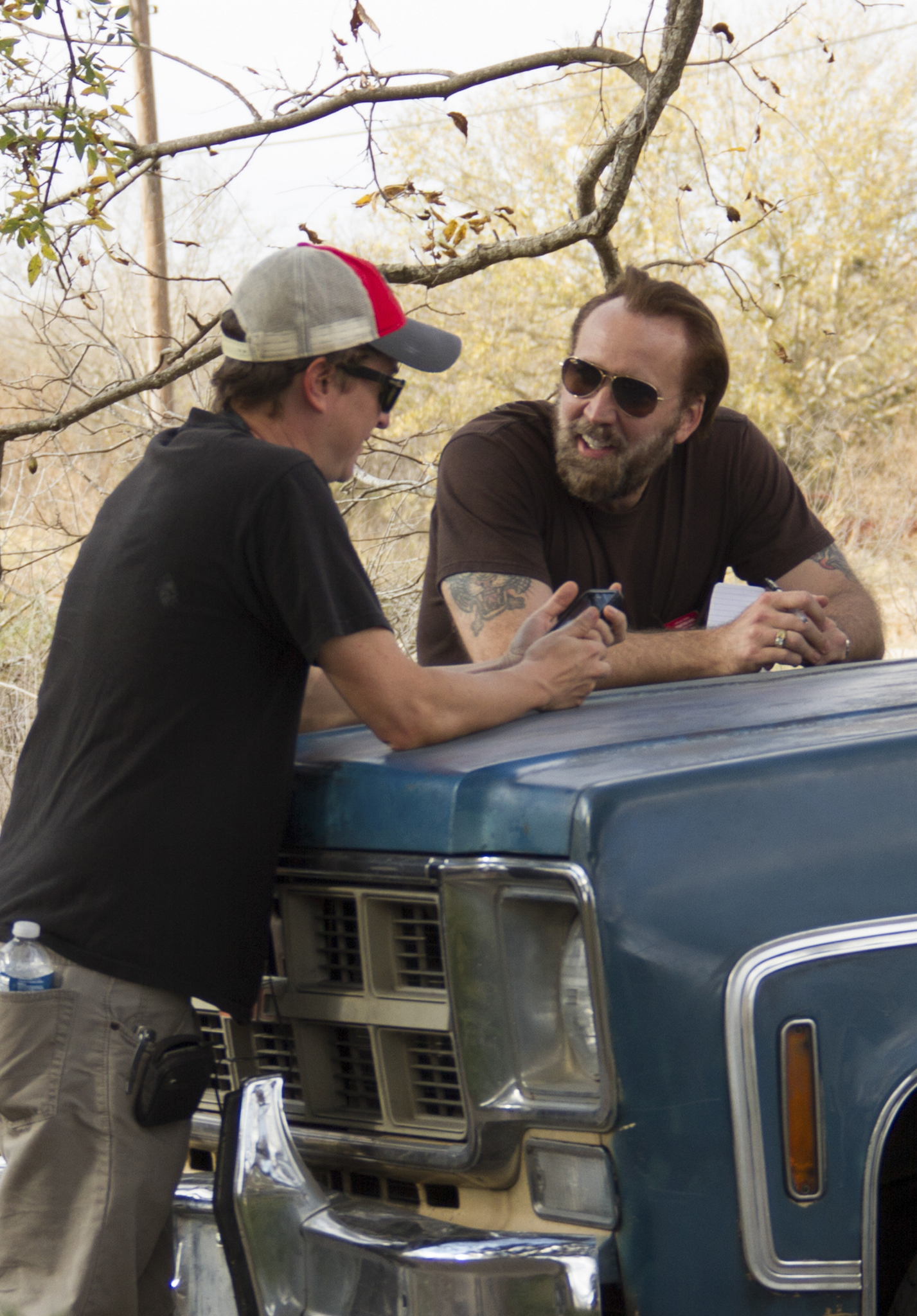 Still of Nicolas Cage and David Gordon Green in Dzo (2013)