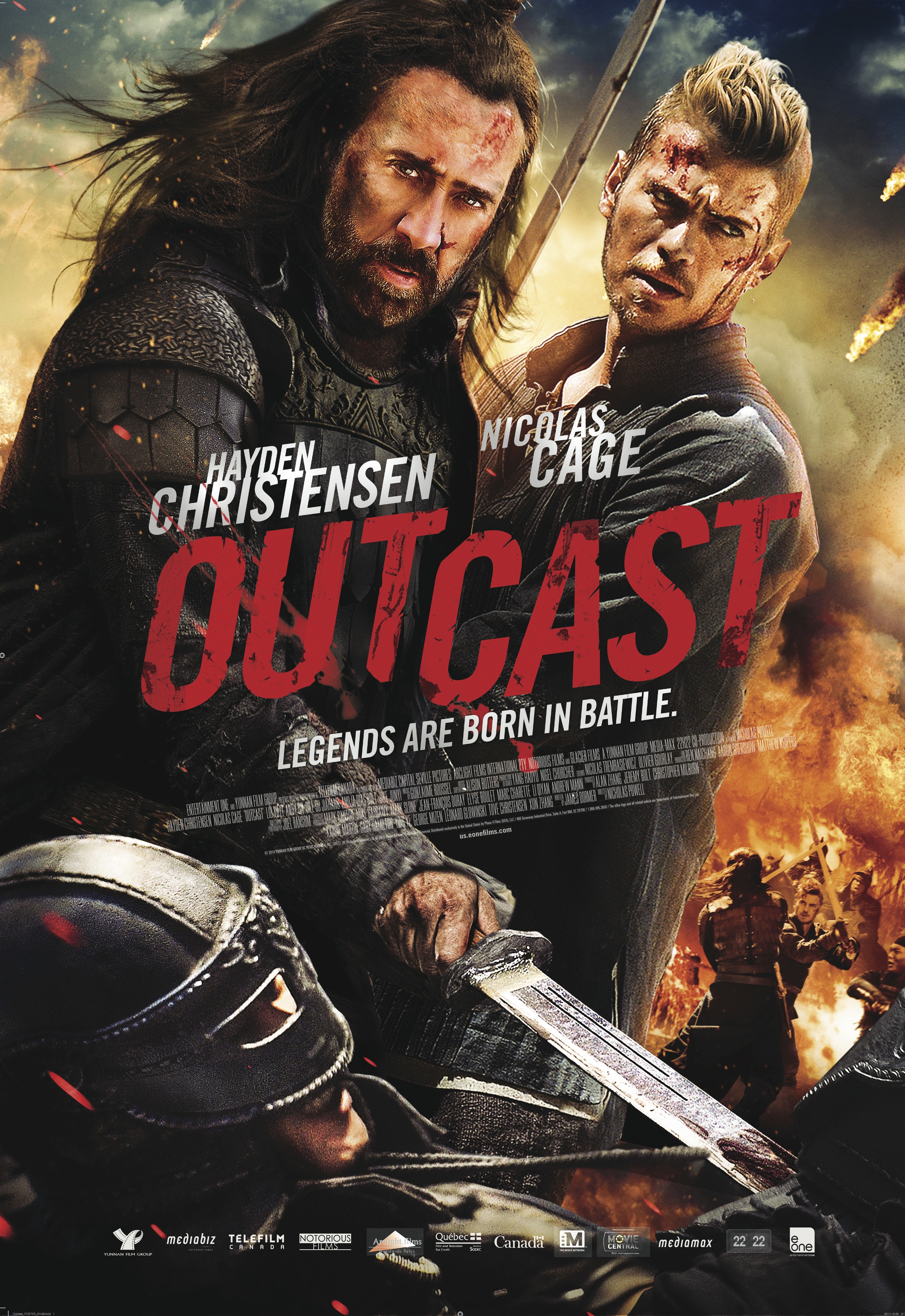 Nicolas Cage and Hayden Christensen in Outcast (2014)