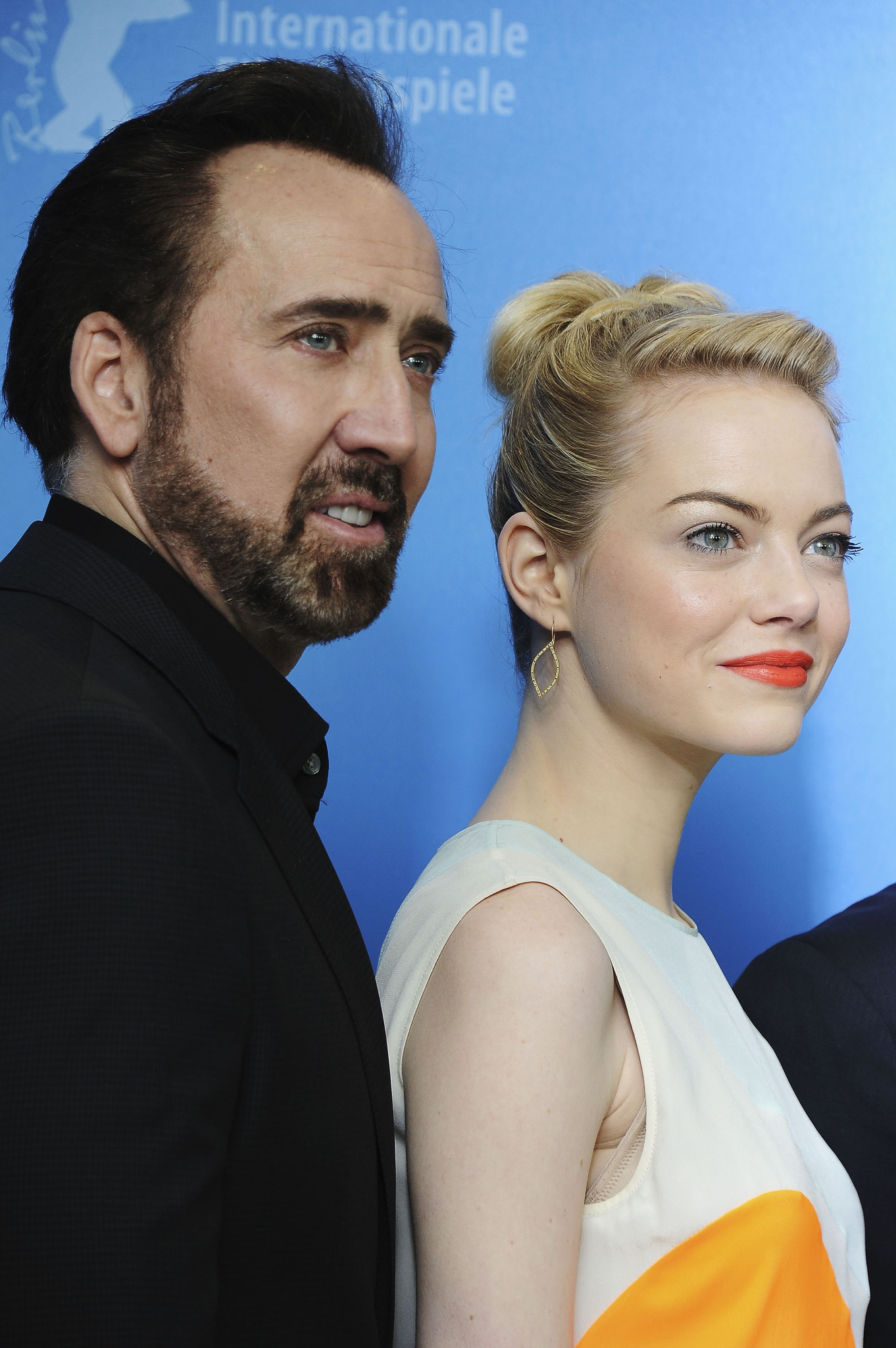 Nicolas Cage and Emma Stone at event of Krudziai (2013)