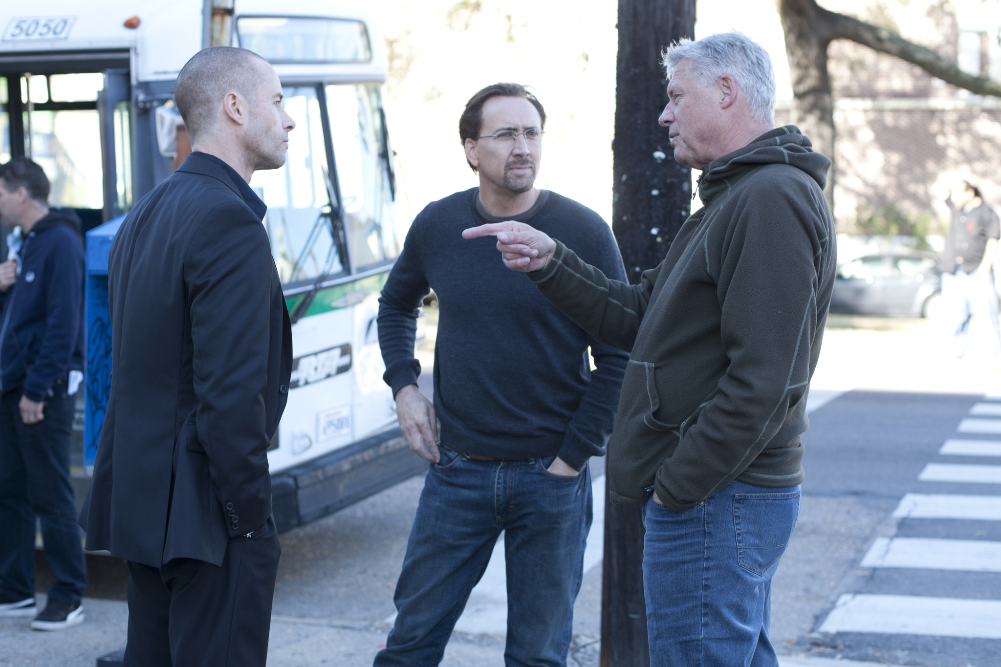 Still of Nicolas Cage, Guy Pearce and Roger Donaldson in Seeking Justice (2011)