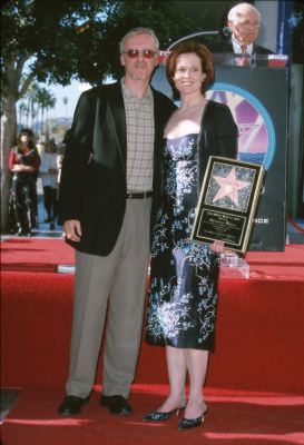 James Cameron and Sigourney Weaver