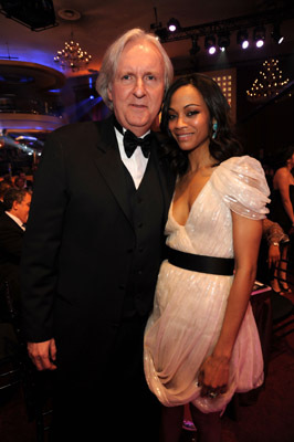 James Cameron and Zoe Saldana at event of 15th Annual Critics' Choice Movie Awards (2010)