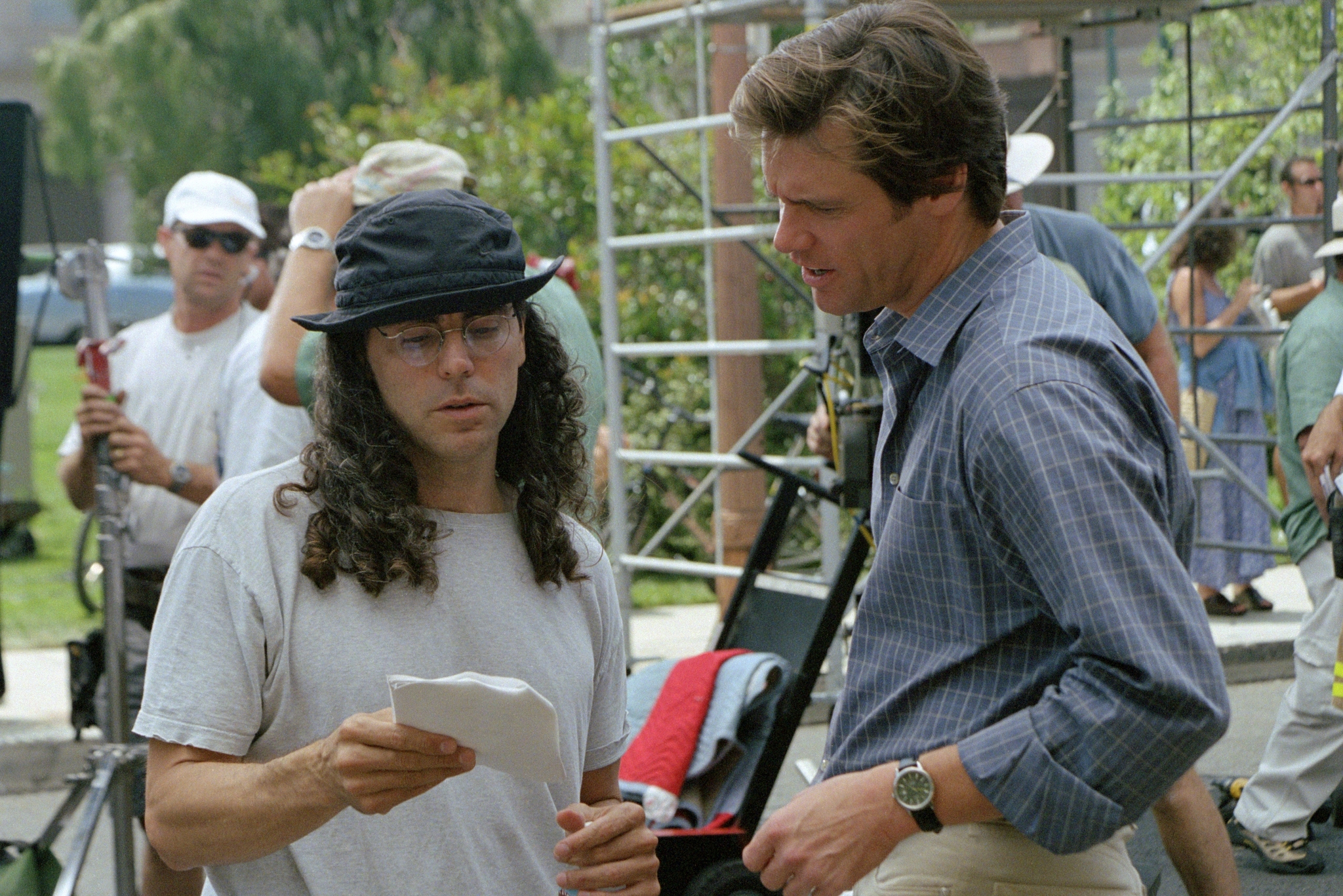 Still of Jim Carrey and Tom Shadyac in Bruce Almighty (2003)