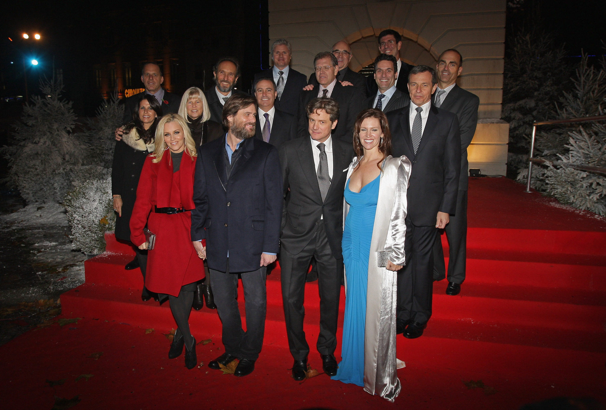 Jim Carrey, Colin Firth, Jenny McCarthy and Robert Zemeckis at event of Kaledu giesme (2009)