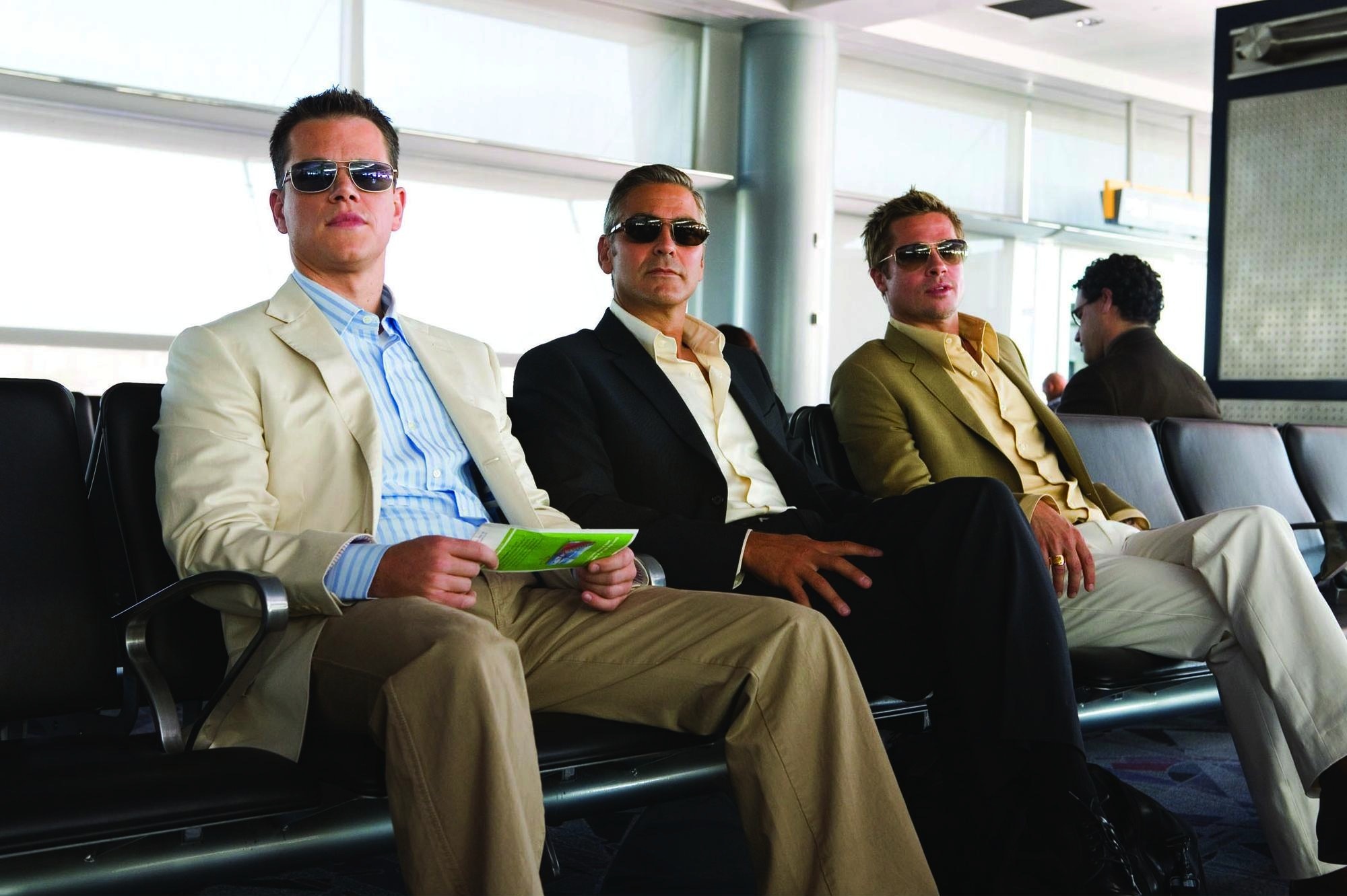 Still of Brad Pitt, George Clooney and Matt Damon in Ocean's Thirteen (2007)