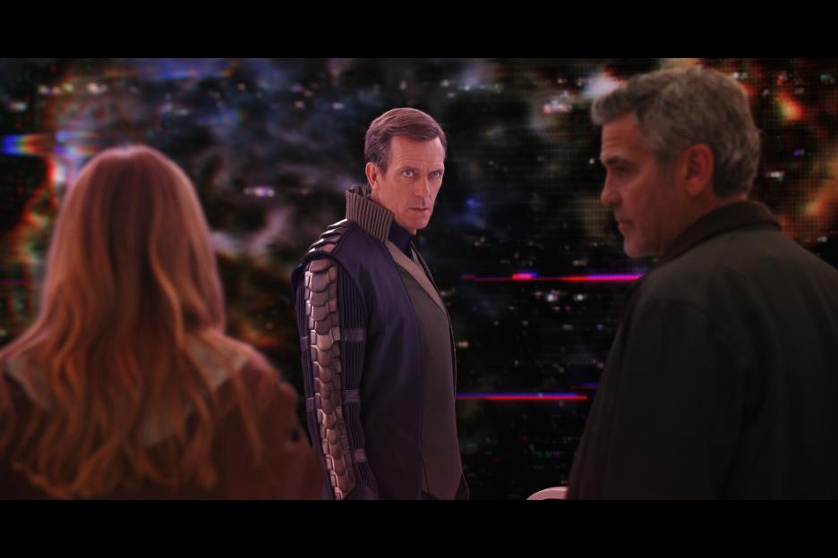 Still of George Clooney and Hugh Laurie in Rytojaus zeme (2015)