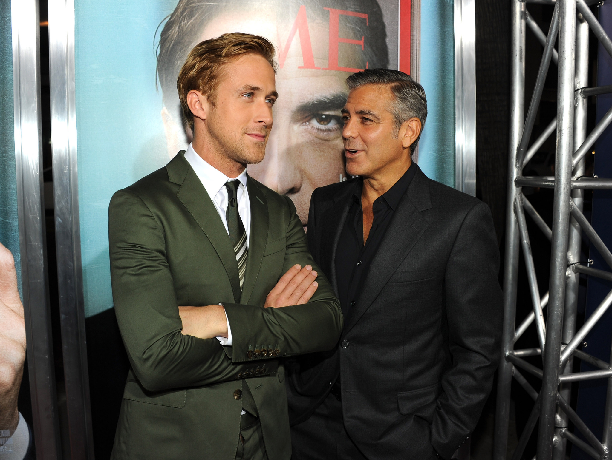 George Clooney and Ryan Gosling at event of Purvini zaidimai (2011)
