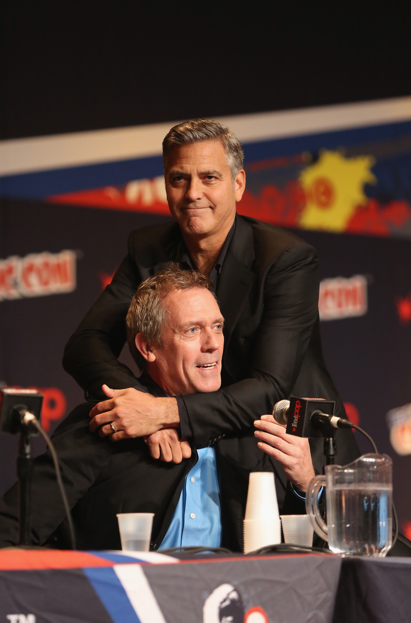 George Clooney, Laurie George and Hugh Laurie at event of Rytojaus zeme (2015)