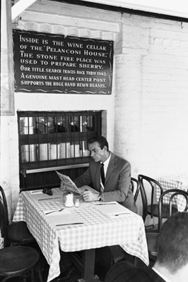 Sean Connery in a Los Angeles cafe circa 1960s