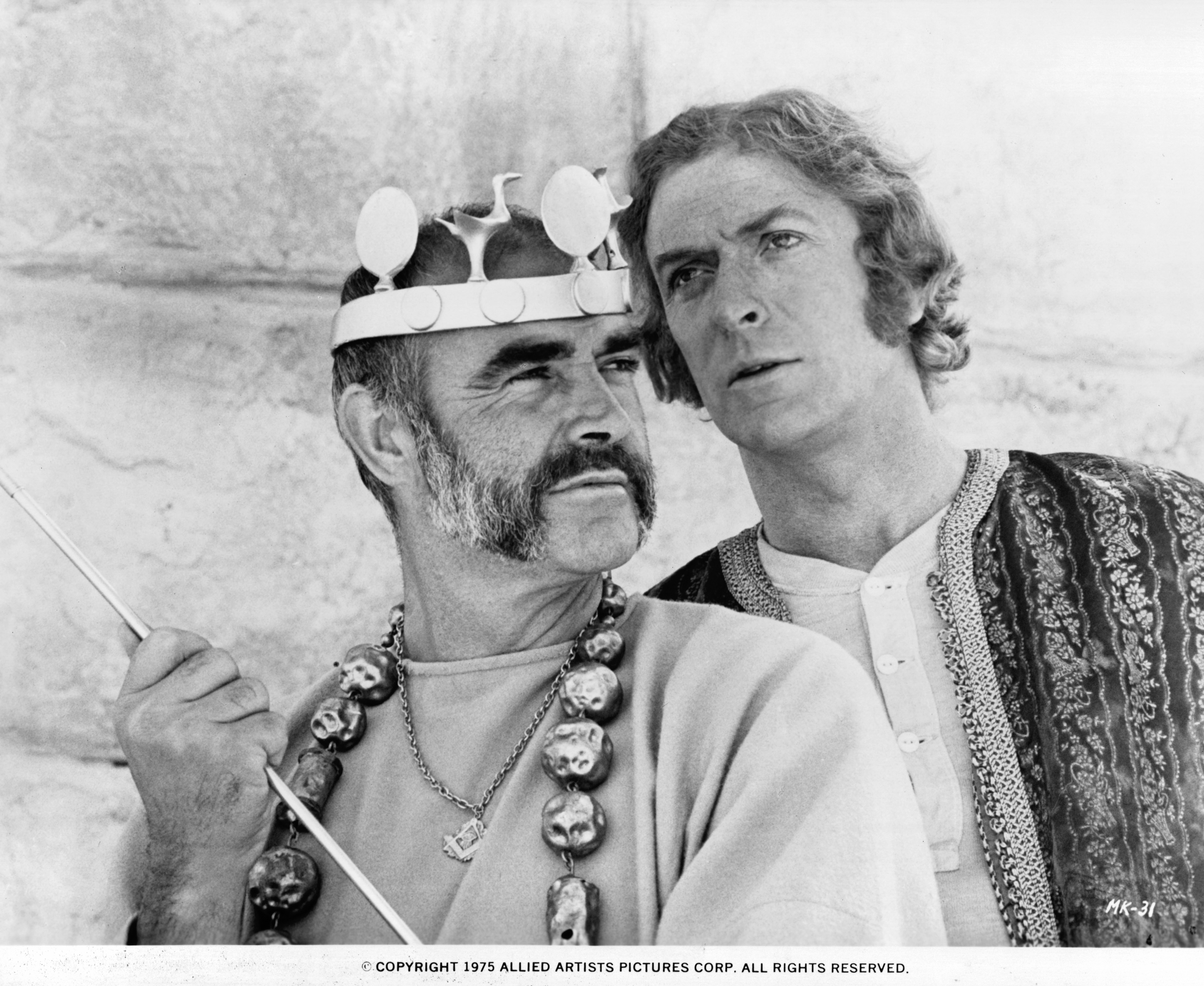 Still of Sean Connery and Michael Caine in The Man Who Would Be King (1975)