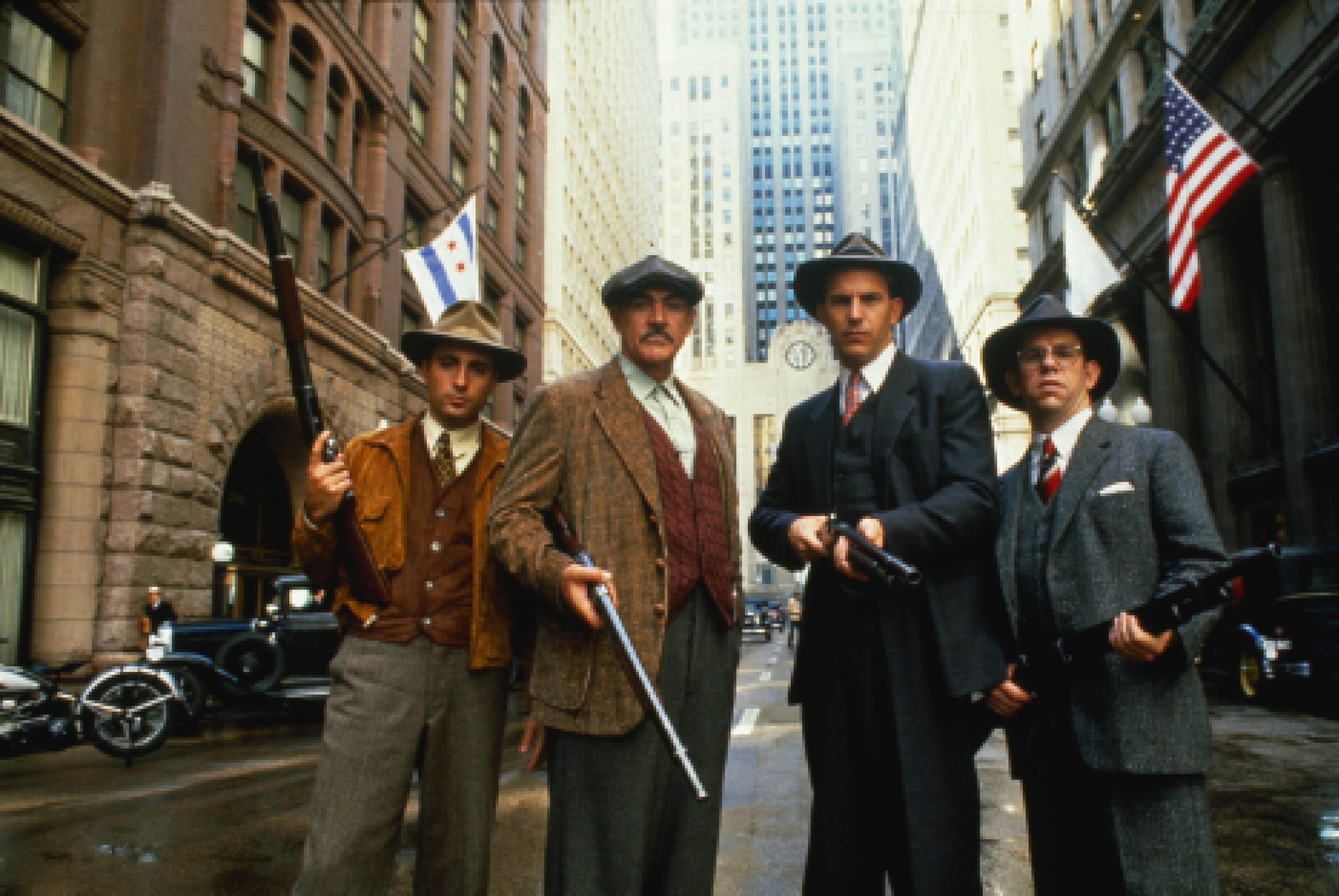 Still of Sean Connery, Kevin Costner, Andy Garcia and Charles Martin Smith in The Untouchables (1987)