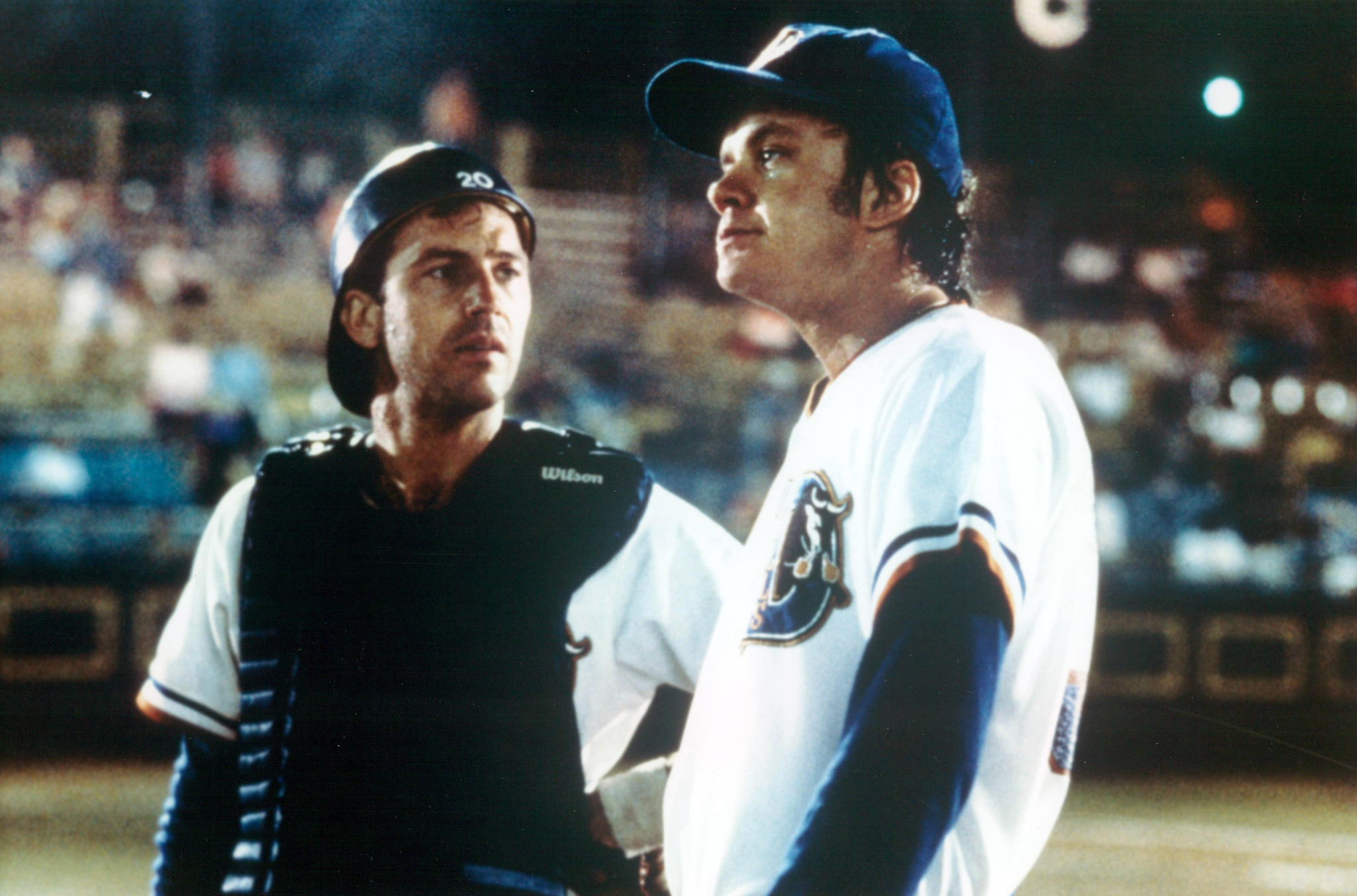 Still of Kevin Costner and Tim Robbins in Bull Durham (1988)