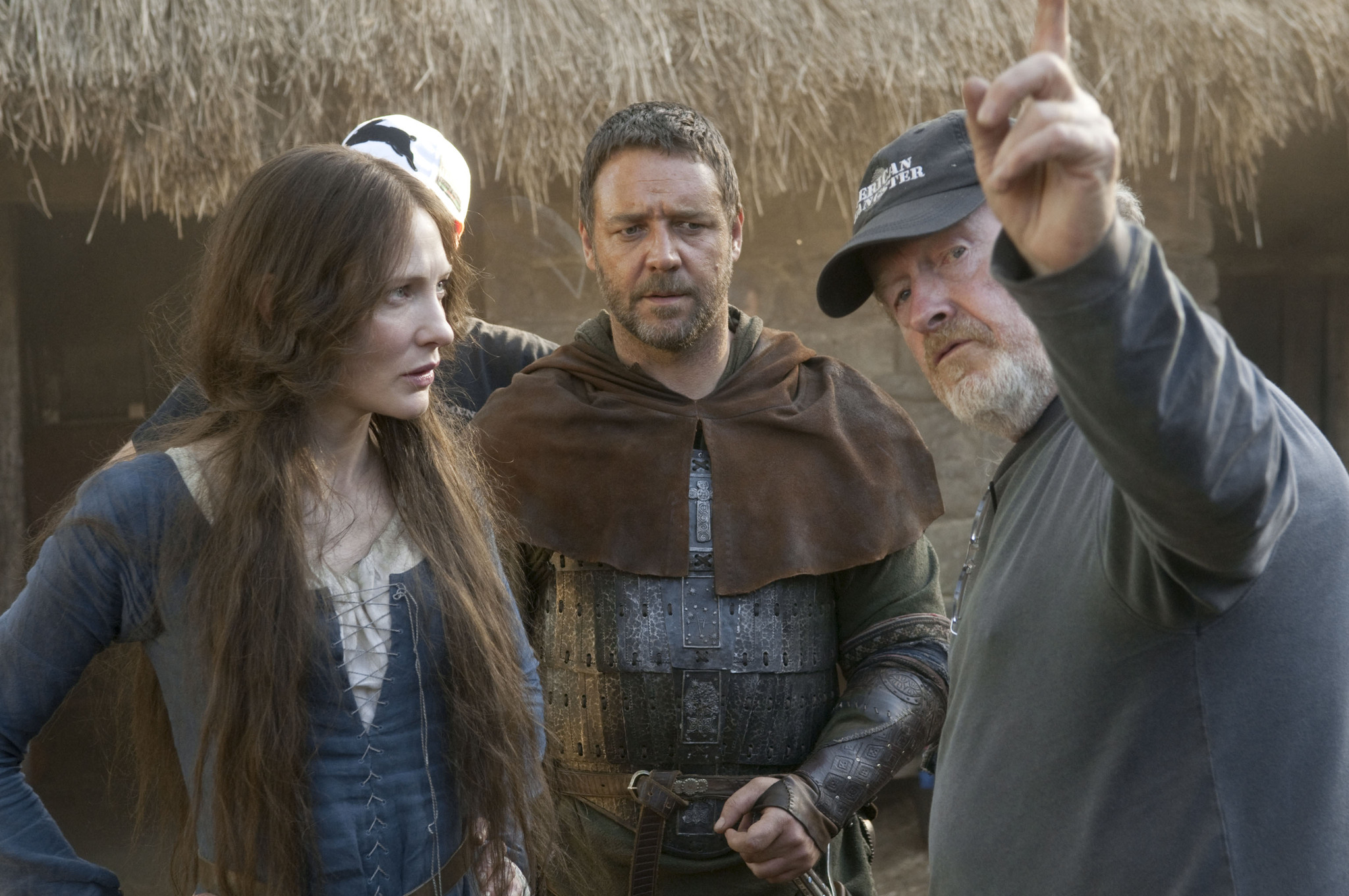 Still of Russell Crowe, Ridley Scott and Cate Blanchett in Robinas Hudas (2010)