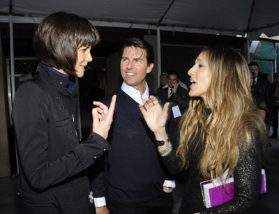 Tom Cruise, Sarah Jessica Parker and Katie Holmes at event of 2008 MTV Movie Awards (2008)