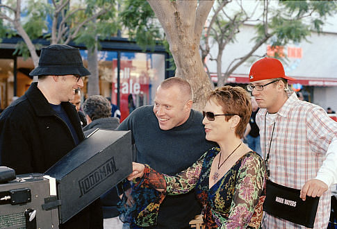 Director Mark Waters (far left), producer Andrew Gunn (second from left) and Jamie Lee Curtis (second from right).