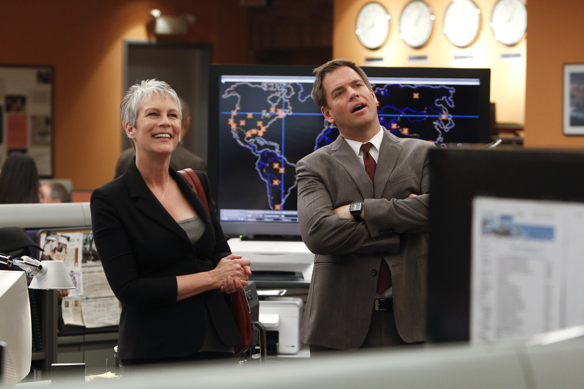 Still of Jamie Lee Curtis and Michael Weatherly in NCIS: Naval Criminal Investigative Service (2003)