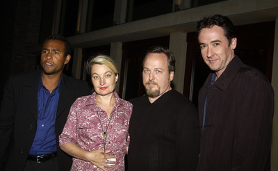 John Cusack, Nick Gillie, Paul Quinn and Jane Siberry at event of Never Get Outta the Boat (2002)