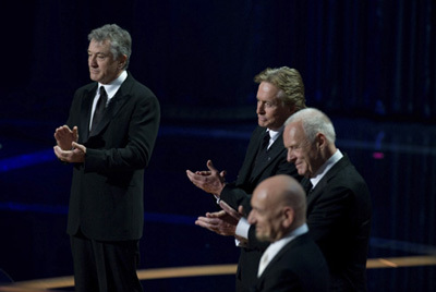 Presenters Robert De Niro, Michael Douglas, and Anthony Hopkins during the live ABC Telecast of the 81st Annual Academy Awards® from the Kodak Theatre, in Hollywood, CA Sunday, February 22, 2009.