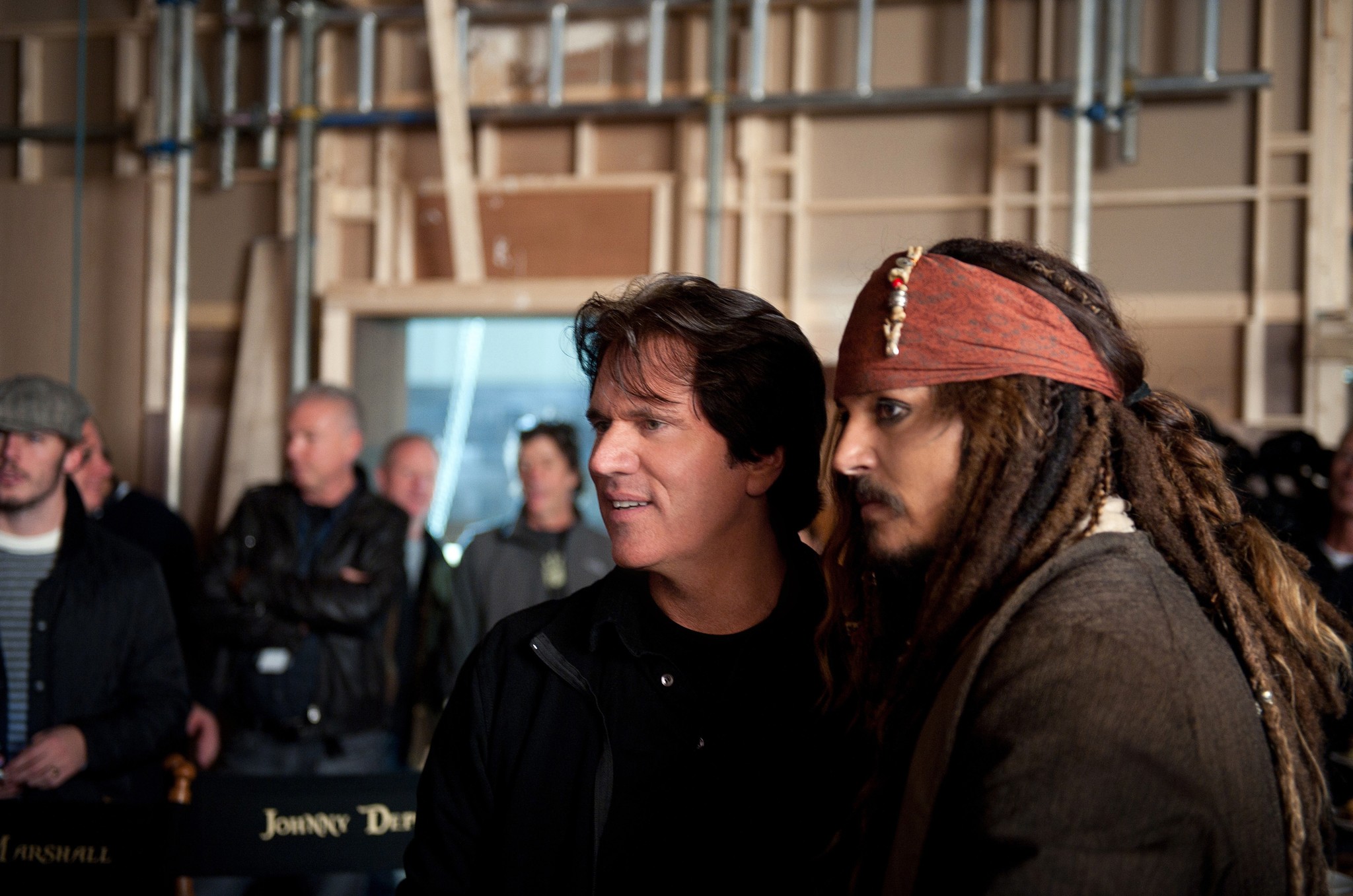 Still of Johnny Depp and Rob Marshall in Karibu piratai: ant keistu bangu (2011)