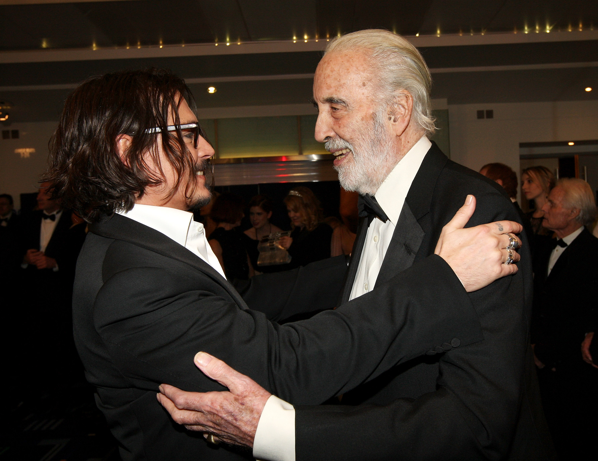 Johnny Depp and Christopher Lee at event of Alisa stebuklu salyje (2010)