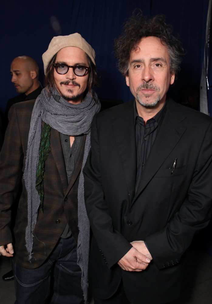 Johnny Depp and Tim Burton at event of Alisa stebuklu salyje (2010)