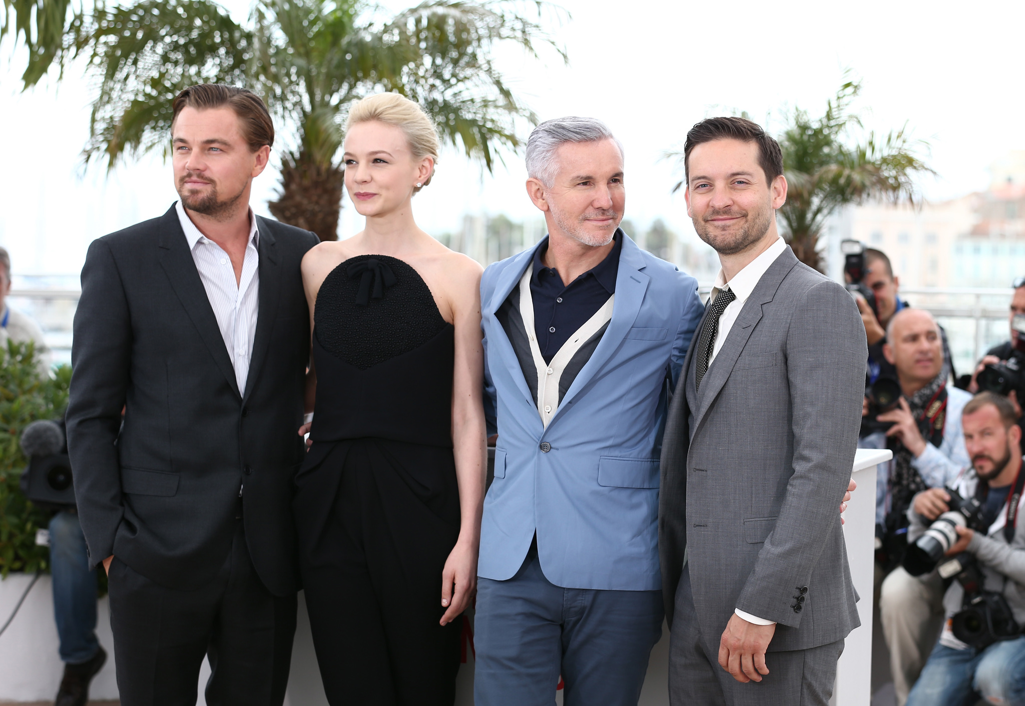 Leonardo DiCaprio, Tobey Maguire, Baz Luhrmann and Carey Mulligan at event of Didysis Getsbis (2013)