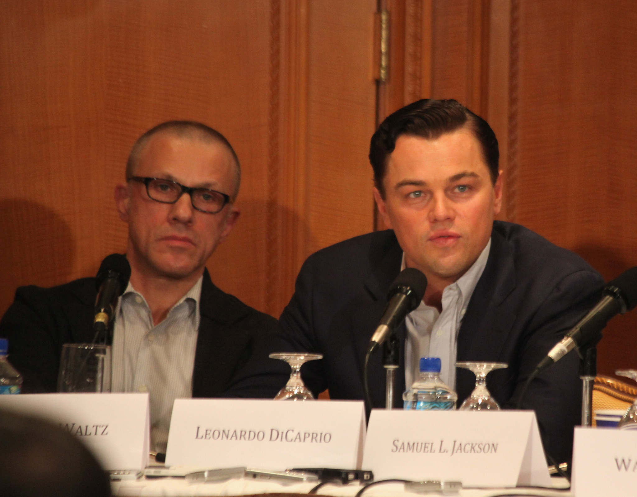 Leonardo DiCaprio and Christoph Waltz at event of Istrukes Dzango (2012)