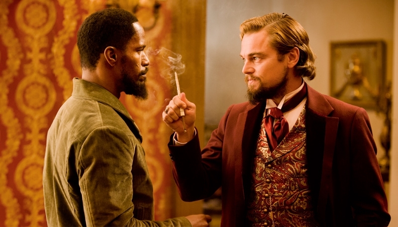 Still of Leonardo DiCaprio and Jamie Foxx in Istrukes Dzango (2012)