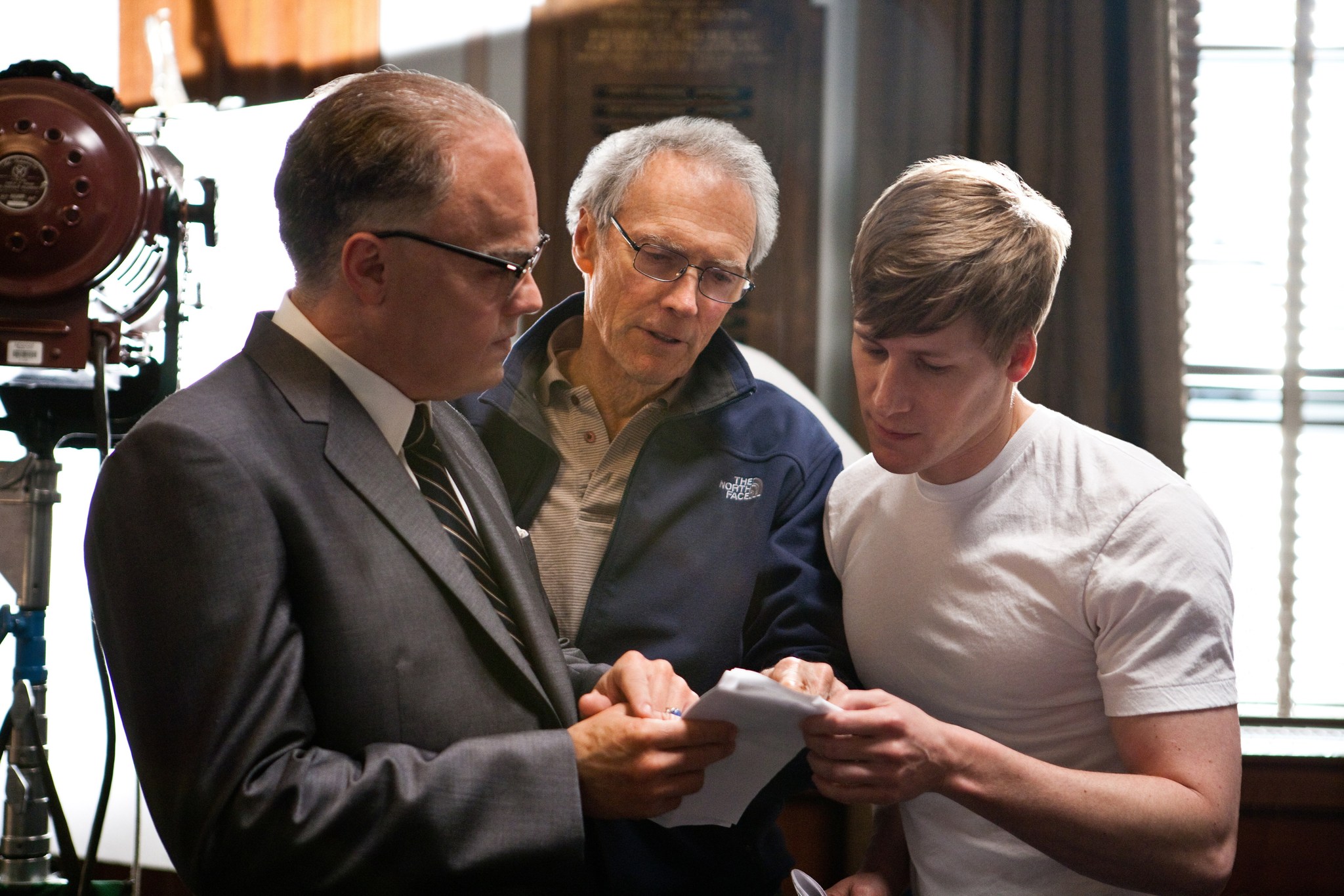 Still of Leonardo DiCaprio, Clint Eastwood and Dustin Lance Black in J. Edgar (2011)