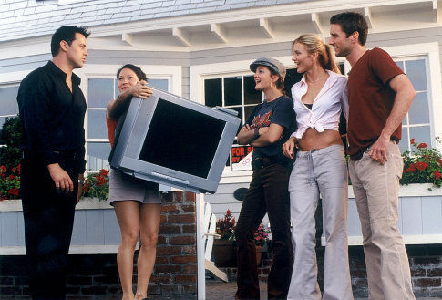 Still of Drew Barrymore, Cameron Diaz, Matt LeBlanc, Lucy Liu and Luke Wilson in Charlie's Angels: Full Throttle (2003)