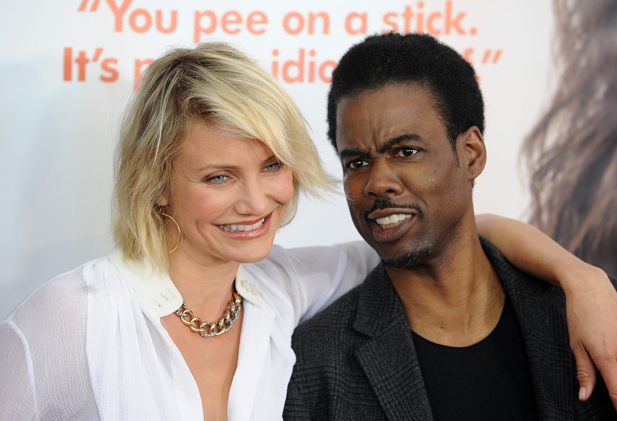 Cameron Diaz and Chris Rock at event of Ko laukti kai laukies (2012)