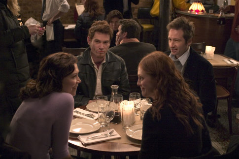 Still of David Duchovny, Julianne Moore, Billy Crudup and Maggie Gyllenhaal in Trust the Man (2005)