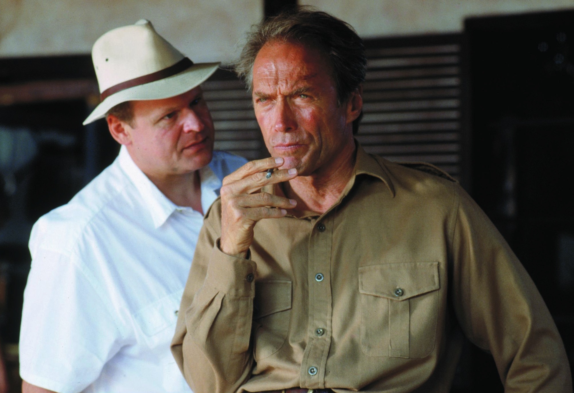 Still of Clint Eastwood and George Dzundza in White Hunter Black Heart (1990)