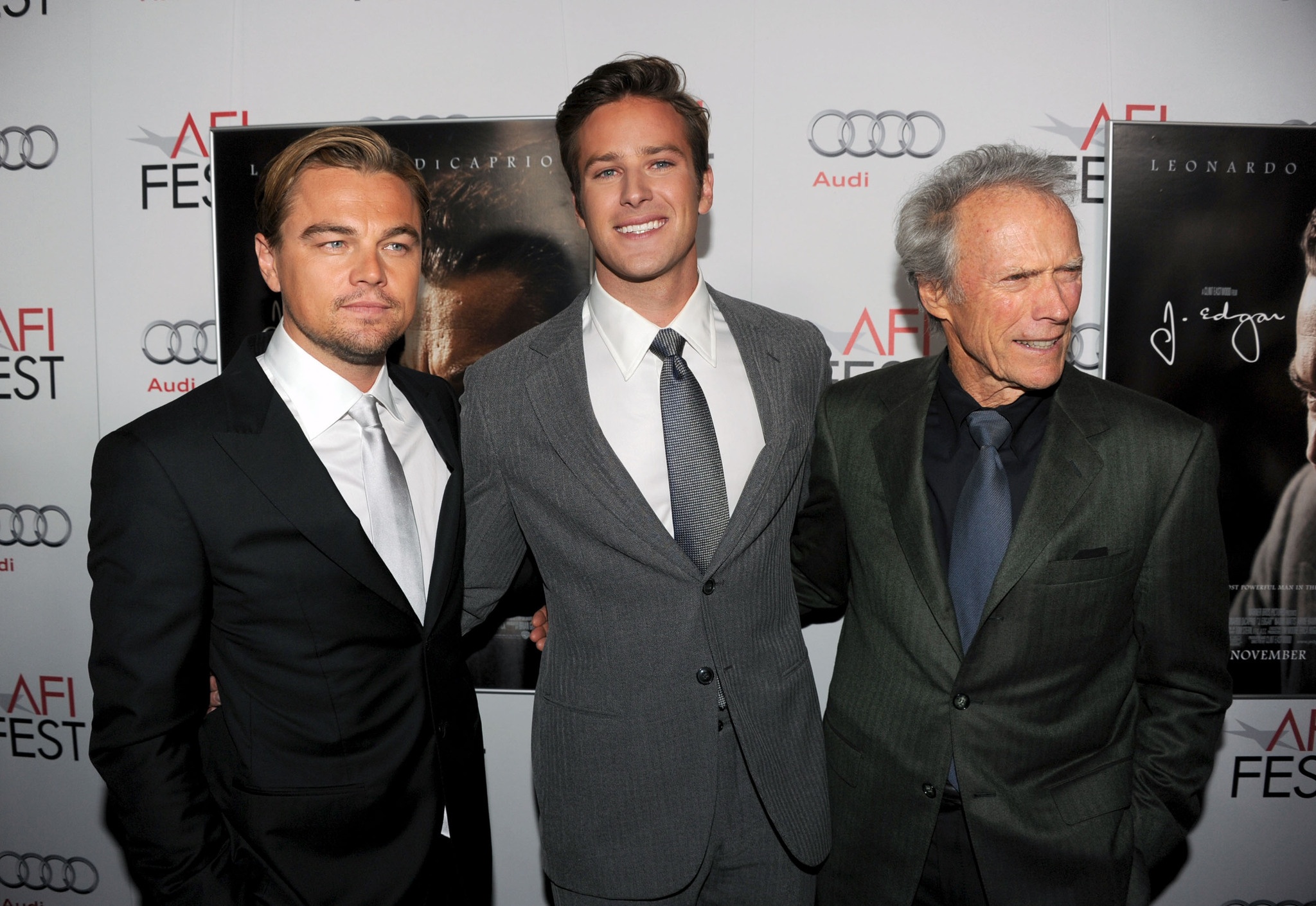 Leonardo DiCaprio, Clint Eastwood and Armie Hammer at event of J. Edgar (2011)