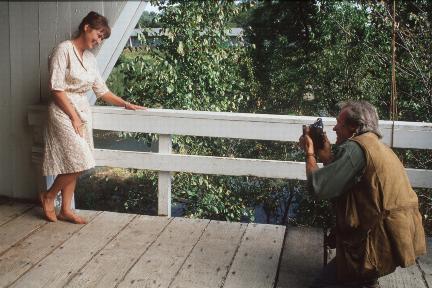 Still of Clint Eastwood and Meryl Streep in Medisono grafystes tiltai (1995)