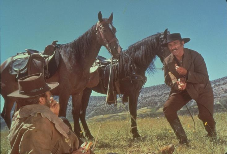 Still of Clint Eastwood and Lee Van Cleef in Geras, blogas ir bjaurus (1966)