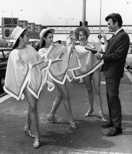 Clint Eastwood in London with glamour girls