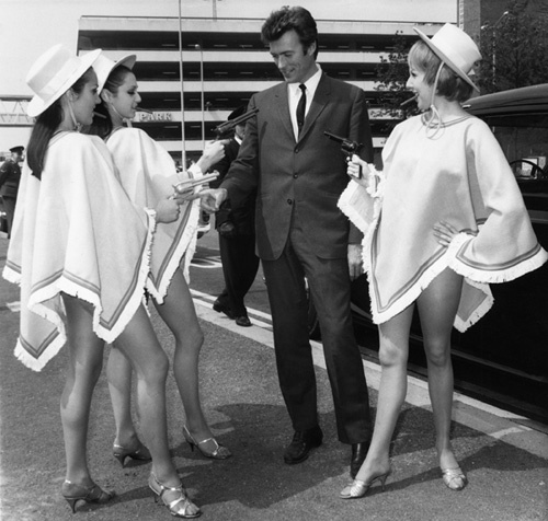 Clint Eastwood in London with glamour girls