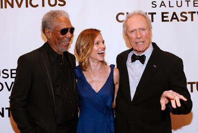 Clint Eastwood, Morgan Freeman and Hilary Swank