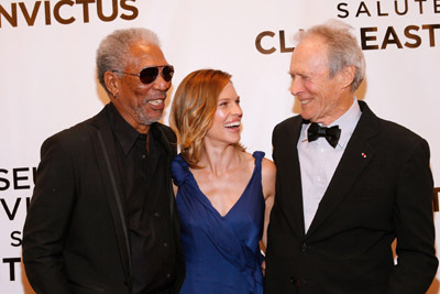 Clint Eastwood, Morgan Freeman and Hilary Swank